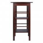 Egan Breakfast Kitchen Island with Shelves, Walnut