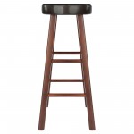 Maria 2-Pc Cushion Seat Bar Stool Set, Espresso and Walnut