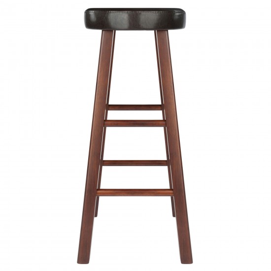 Maria 2-Pc Cushion Seat Bar Stool Set, Espresso and Walnut