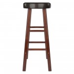 Maria 2-Pc Cushion Seat Bar Stool Set, Espresso and Walnut