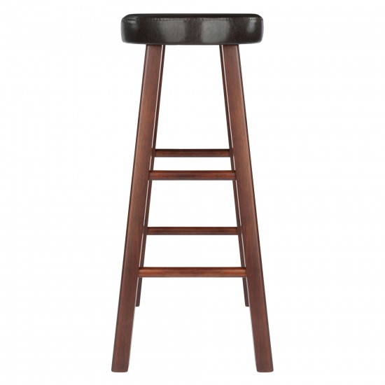 Maria 2-Pc Cushion Seat Bar Stool Set, Espresso and Walnut