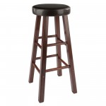 Maria 2-Pc Cushion Seat Bar Stool Set, Espresso and Walnut