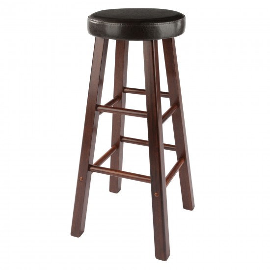 Maria 2-Pc Cushion Seat Bar Stool Set, Espresso and Walnut