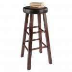 Maria 2-Pc Cushion Seat Bar Stool Set, Espresso and Walnut