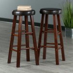 Maria 2-Pc Cushion Seat Bar Stool Set, Espresso and Walnut