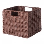 Tessa 2-Pc Foldable Woven Rope Basket Set, Walnut