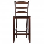 Benjamin 2-Pc Ladder-back Counter Stool Set, Walnut