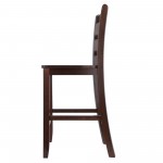 Benjamin 2-Pc Ladder-back Counter Stool Set, Walnut