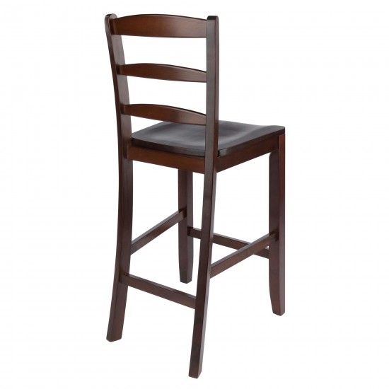 Benjamin 2-Pc Ladder-back Counter Stool Set, Walnut