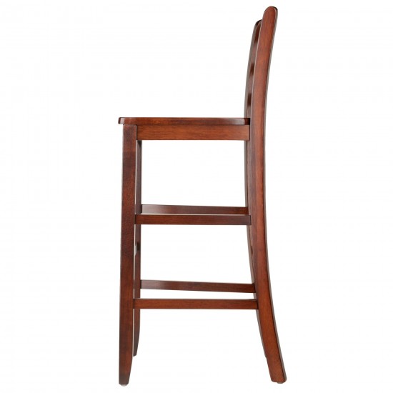 Benjamin 2-Pc Ladder-back Bar Stool Set, Walnut