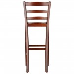 Benjamin 2-Pc Ladder-back Bar Stool Set, Walnut