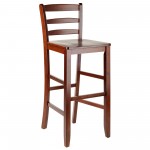 Benjamin 2-Pc Ladder-back Bar Stool Set, Walnut