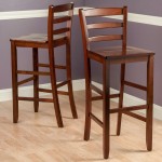 Benjamin 2-Pc Ladder-back Bar Stool Set, Walnut