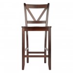 Victor 2-Pc V-back Counter Stool Set, Walnut