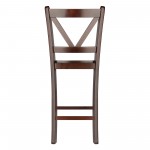 Victor 2-Pc V-back Counter Stool Set, Walnut