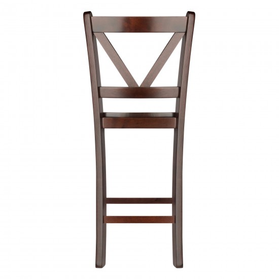 Victor 2-Pc V-back Counter Stool Set, Walnut