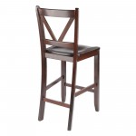 Victor 2-Pc V-back Counter Stool Set, Walnut