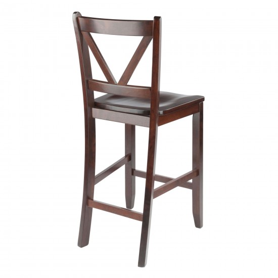 Victor 2-Pc V-back Counter Stool Set, Walnut