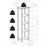 Verona 5-Pc Storage Accent Storage w/ 4 Foldable Fabric Baskets, Walnut & Black