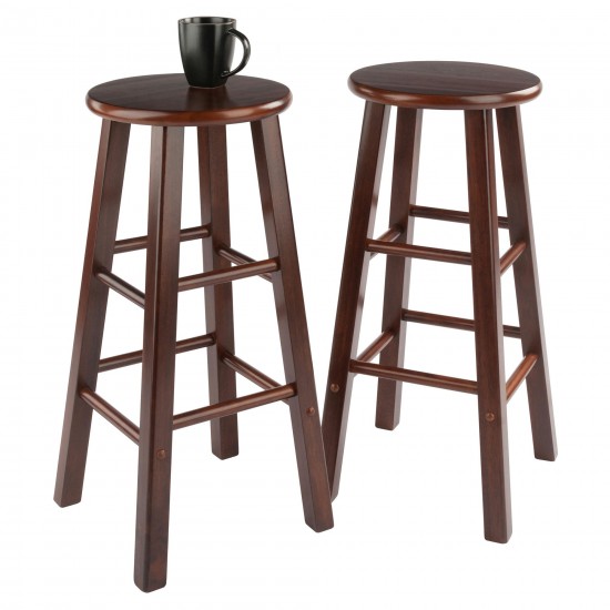 Element 2-Pc Bar Stool Set, Walnut