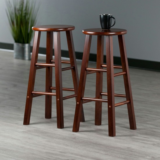 Element 2-Pc Bar Stool Set, Walnut