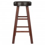 Maria 2-Pc Cushion Seat Counter Stool Set, Espresso and Walnut