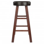 Maria 2-Pc Cushion Seat Counter Stool Set, Espresso and Walnut