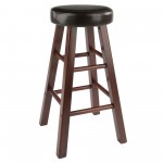 Maria 2-Pc Cushion Seat Counter Stool Set, Espresso and Walnut