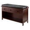 Adriana 2-Pc Storage Bench with Seat Cushion, Walnut and Espresso
