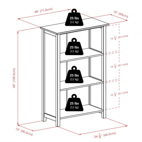 Milan 7-Pc Storage Shelf with 6 Wicker Baskets, Walnut