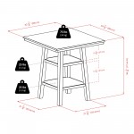 Orlando 3-Pc High Table with Ladder-back Counter Stools, Walnut