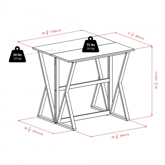 Harrington 3-Pc Drop Leaf Table with Cushion Seat Bar Stools, Walnut & Espresso