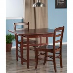 Taylor 3-Pc Drop Leaf Table with Ladder-back Chairs, Walnut