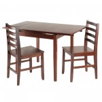 Pulman 3-Pc Dining Table with Flat Ladder-back Chairs, Walnut