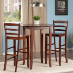 Fiona 3-Pc High Table with Ladder-back Bar Stools, Walnut