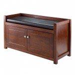 Charleston 2-Pc Storage Bench with Seat Cushion, Walnut and Espresso