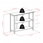 Milan 4-Pc Storage Wide Shelf with 3 Foldable Woven Baskets, Walnut