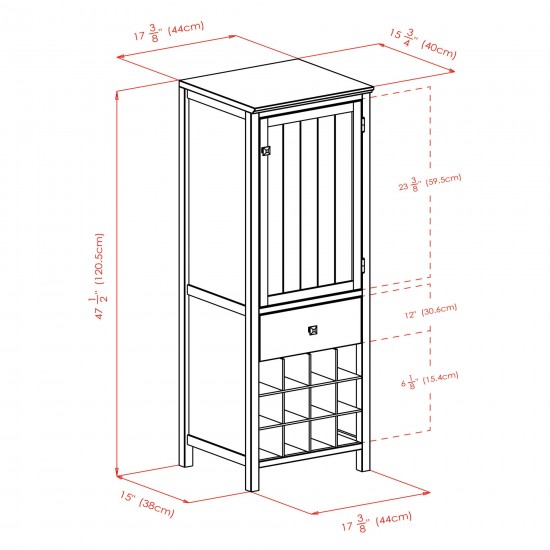 Brooke Jelly 3-Section Cupboard, Walnut