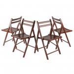 Robin 4-Pc Folding Chair Set, Walnut