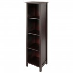 Milan Narrow 4-Section Storage Shelf, Walnut