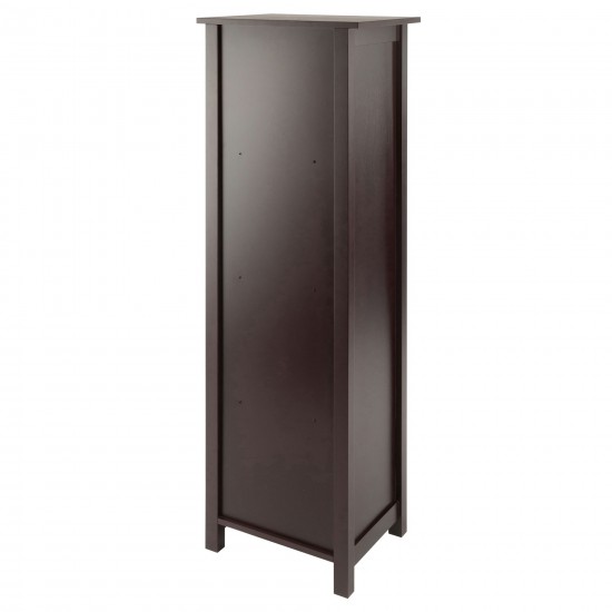 Milan Narrow 4-Section Storage Shelf, Walnut