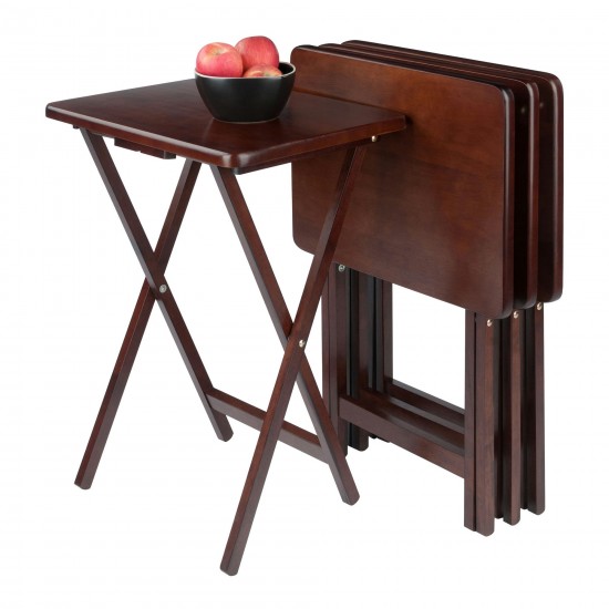 Alex 4-Pc Snack Table Set, Walnut