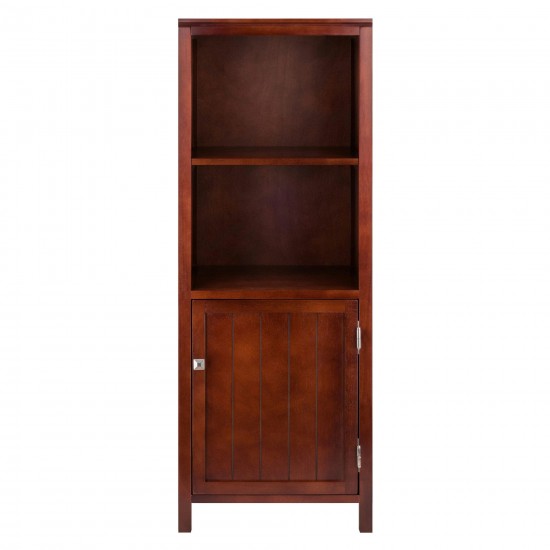 Brooke Jelly 2-Section Cupboard, Open Shelf Cabinet, Walnut