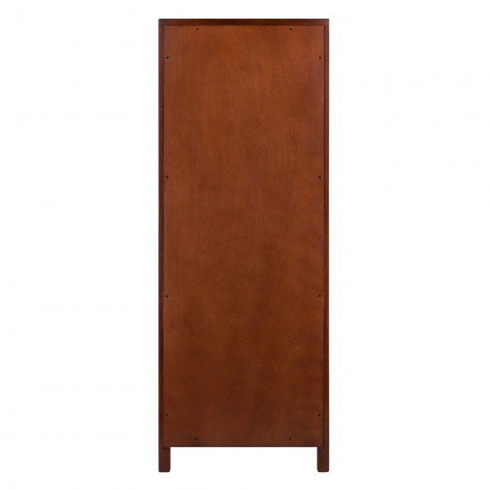 Brooke Jelly 2-Section Cupboard, Open Shelf Cabinet, Walnut