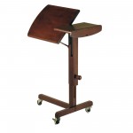 Olson Adjustable Laptable Cart, Walnut