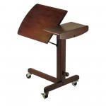 Olson Adjustable Laptable Cart, Walnut