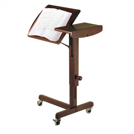 Olson Adjustable Laptable Cart, Walnut