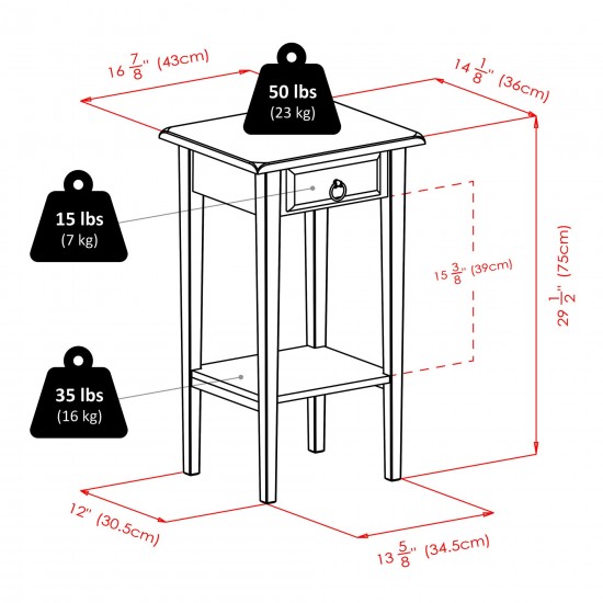 Regalia Accent, Side Table, Walnut