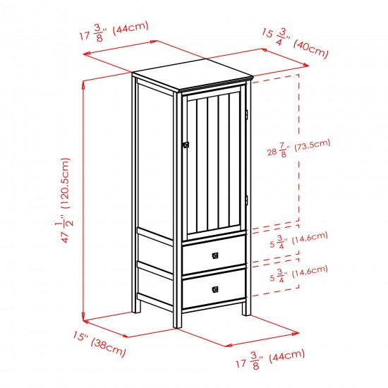 Brooke Jelly 2-Drawer Cupboard, Walnut