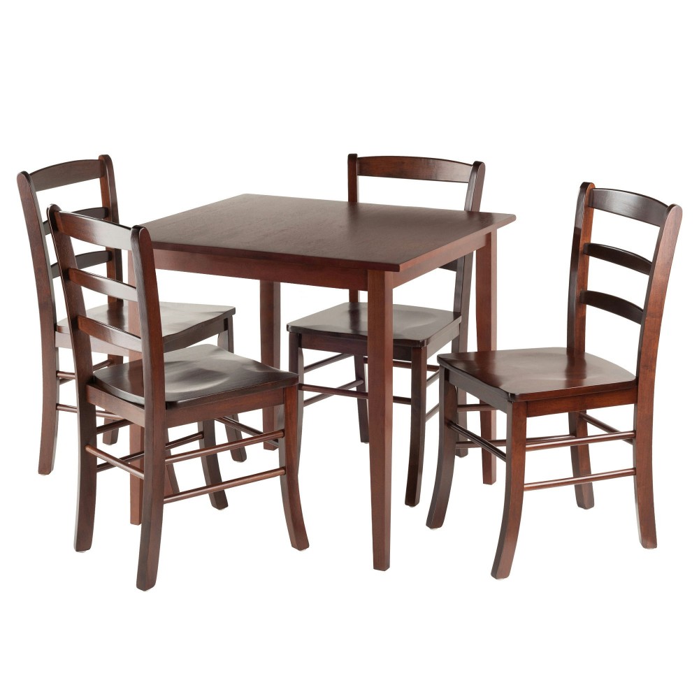 Groveland 5-Pc Dining Table with Ladder-back Chairs, Walnut Groveland 5-Pc Dining Table with Ladder-back Chairs, Walnut
